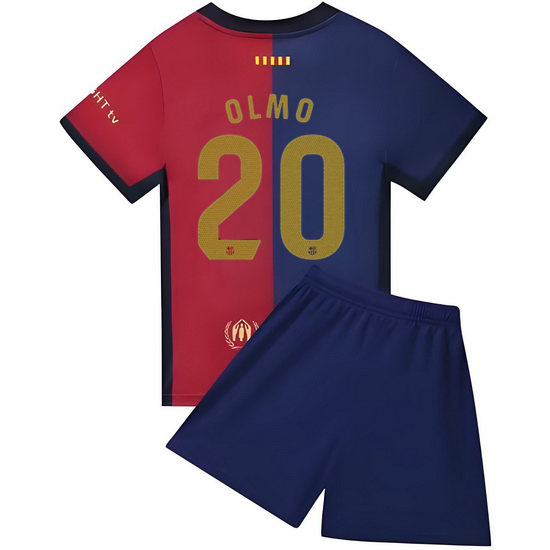 24/25 Dani Olmo #20 Blue Home Youth Soccer Jersey