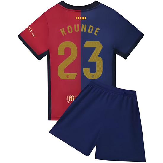 24/25 Jules Kounde #23 Blue Home Youth Soccer Jersey