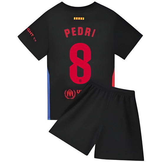 24/25 Pedri #8 Black Away Youth Soccer Jersey