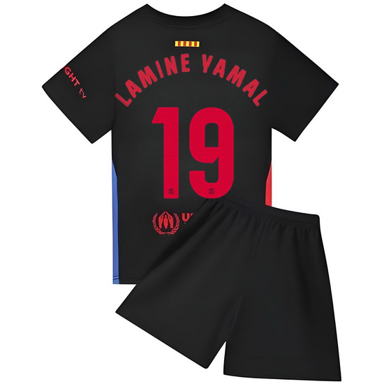24/25 Lamine Yamal #19 Black Away Youth Soccer Jersey