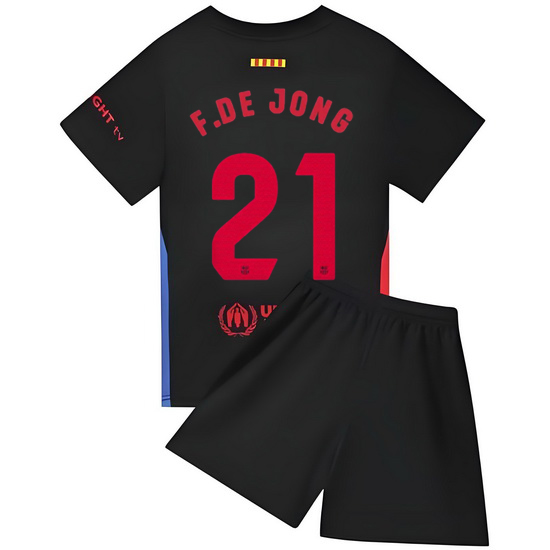 24/25 Frenkie de Jong #21 Black Away Youth Soccer Jersey