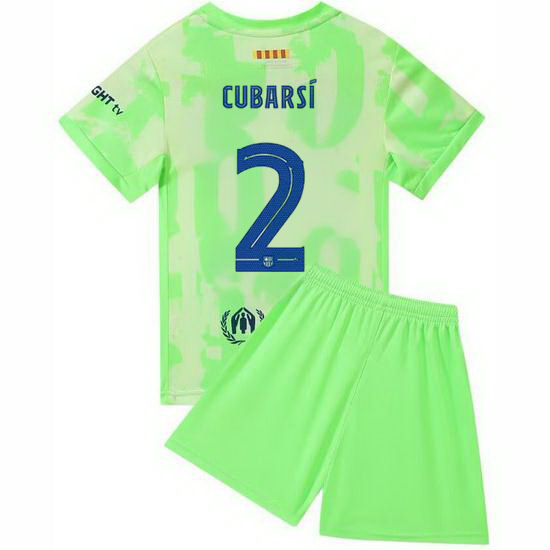 24/25 Pau Cubarsi #2 Minty Green Third Youth Soccer Jersey