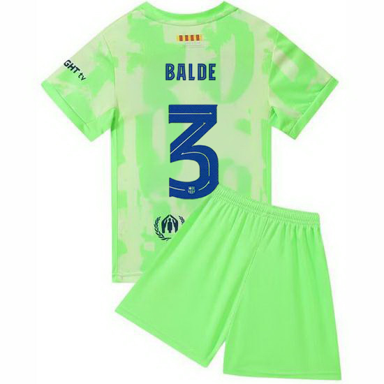 24/25 Alejandro Balde #3 Minty Green Third Youth Soccer Jersey