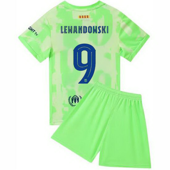 24/25 Robert Lewandowski #9 Minty Green Third Youth Soccer Jersey