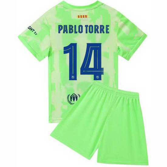24/25 Pablo Torre #14 Minty Green Third Youth Soccer Jersey