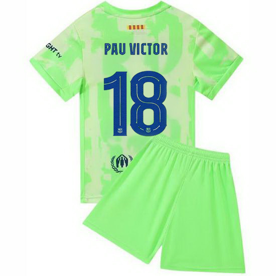 24/25 Pau Victor #18 Minty Green Third Youth Soccer Jersey