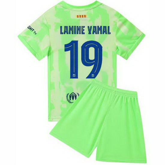 24/25 Lamine Yamal #19 Minty Green Third Youth Soccer Jersey