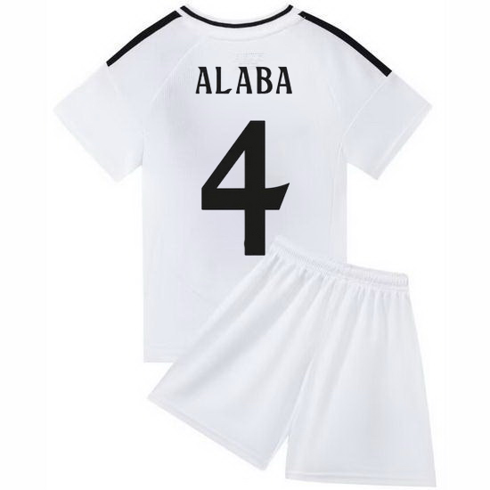 24/25 David Alaba #4 White Home Youth Soccer Jersey