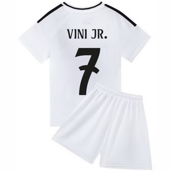 24/25 Vinicius Junior #7 White Home Youth Soccer Jersey