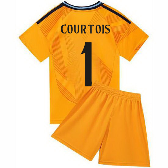 24/25 Thibaut Courtois #1 Orange Away Youth Soccer Jersey
