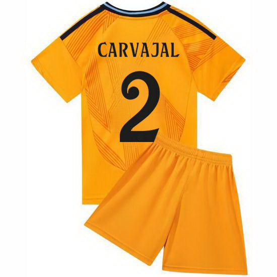 24/25 Dani Carvajal #2 Orange Away Youth Soccer Jersey