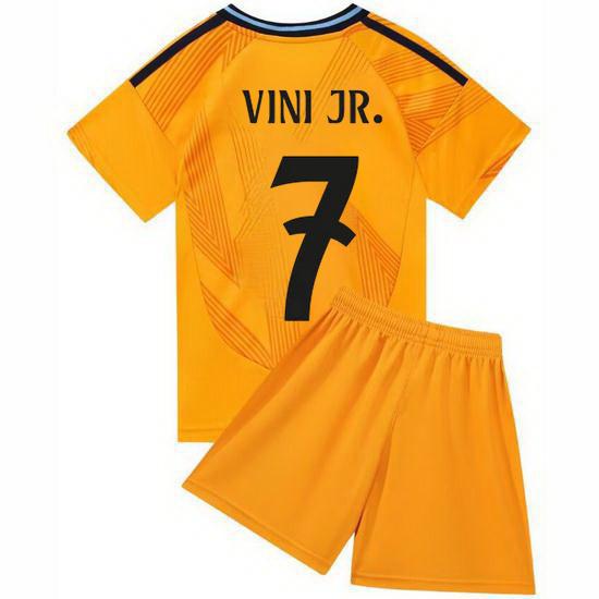 24/25 Vinicius Junior #7 Orange Away Youth Soccer Jersey