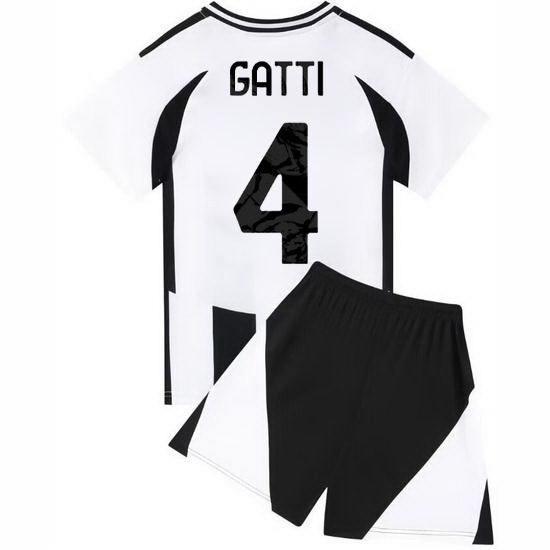 24/25 Federico Gatti #4 White/Black Home Youth Soccer Jersey