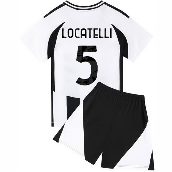 24/25 Manuel Locatelli #5 White/Black Home Youth Soccer Jersey