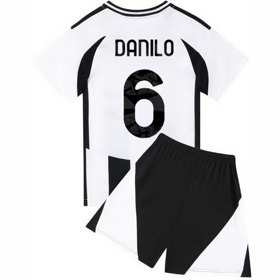 24/25 Danilo #6 White/Black Home Youth Soccer Jersey
