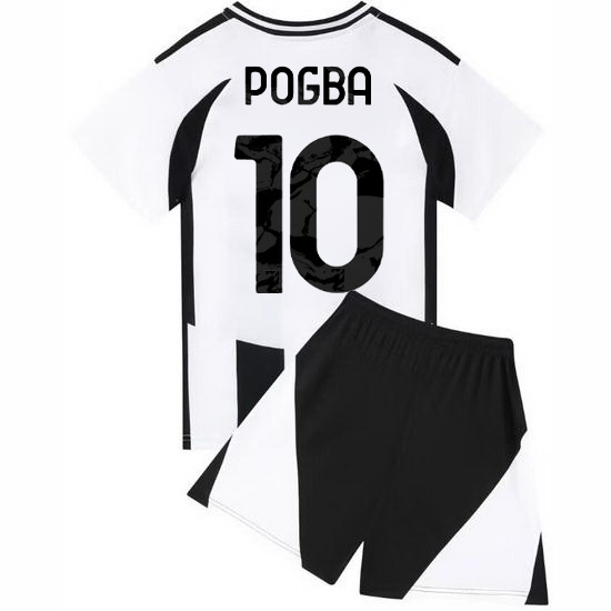24/25 Paul Pogba #10 White/Black Home Youth Soccer Jersey
