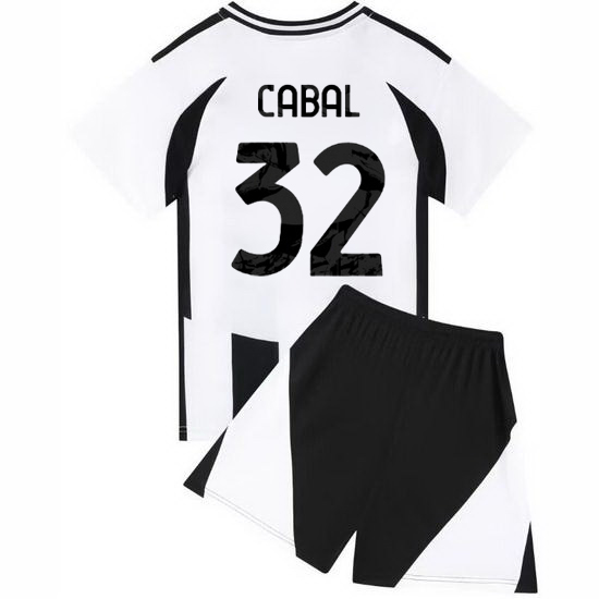 24/25 Juan Cabal #32 White/Black Home Youth Soccer Jersey