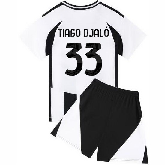 24/25 Tiago Djalo #33 White/Black Home Youth Soccer Jersey