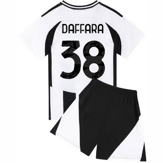 24/25 Giovanni Daffara #38 White/Black Home Youth Soccer Jersey