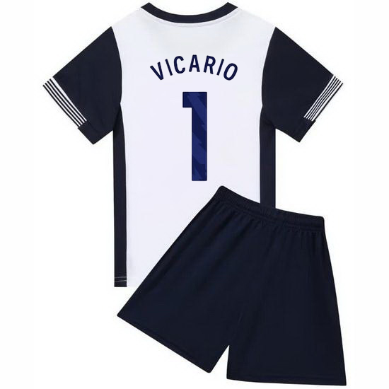 24/25 Guglielmo Vicario #1 White/Blue Home Youth Soccer Jersey