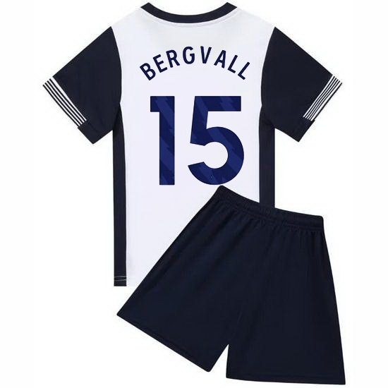 24/25 Lucas Bergvall #15 White/Blue Home Youth Soccer Jersey