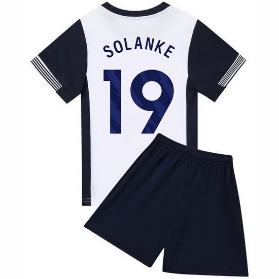 24/25 Dominic Solanke #19 White/Blue Home Youth Soccer Jersey