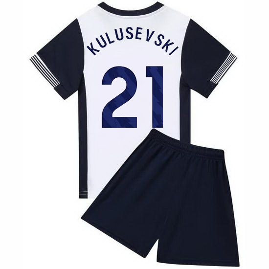 24/25 Dejan Kulusevski #21 White/Blue Home Youth Soccer Jersey