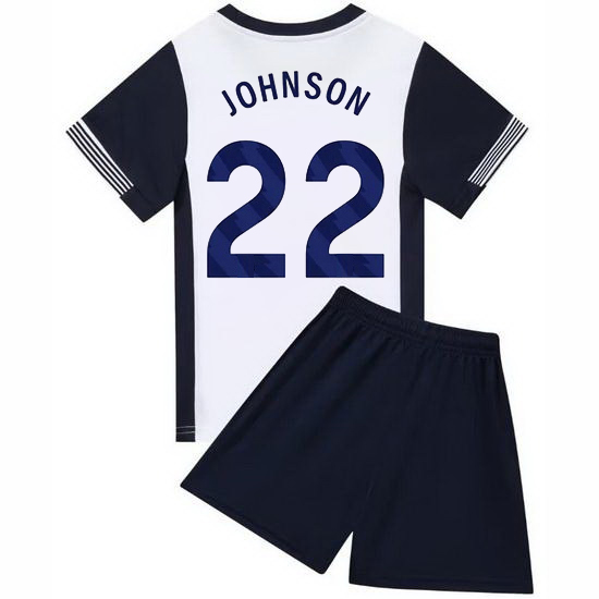 24/25 Brennan Johnson #22 White/Blue Home Youth Soccer Jersey