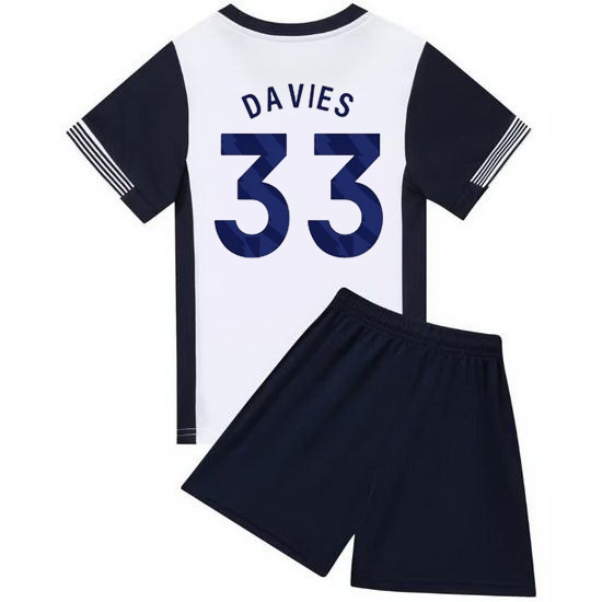 24/25 Ben Davies #33 White/Blue Home Youth Soccer Jersey