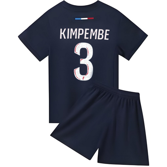 24/25 Presnel Kimpembe #3 Red/Blue Home Youth Soccer Jersey