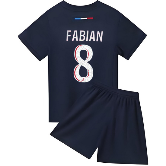 24/25 Fabian Ruiz #8 Red/Blue Home Youth Soccer Jersey