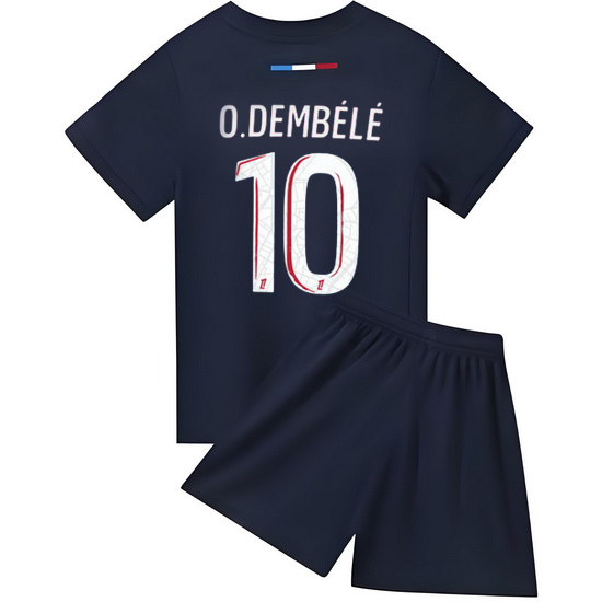 24/25 Ousmane Dembele #10 Red/Blue Home Youth Soccer Jersey