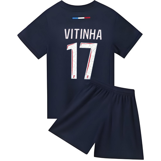 24/25 Vitinha #17 Red/Blue Home Youth Soccer Jersey