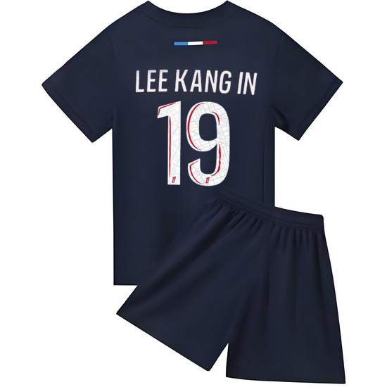 24/25 Lee Kang-in #19 Red/Blue Home Youth Soccer Jersey