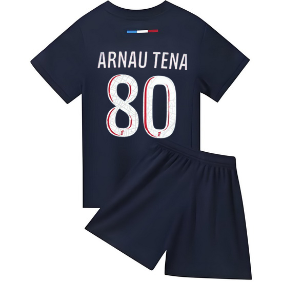 24/25 Arnau Tenas #80 Red/Blue Home Youth Soccer Jersey