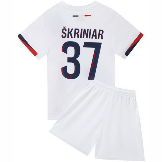 24/25 Milan Skriniar #37 White Away Youth Soccer Jersey