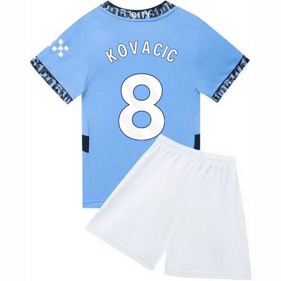 24/25 Mateo Kovacic #8 Light Blue Home Youth Soccer Jersey