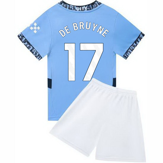 24/25 Kevin De Bruyne #17 Light Blue Home Youth Soccer Jersey