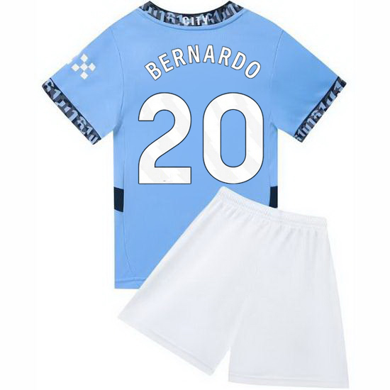 24/25 Bernardo Silva #20 Light Blue Home Youth Soccer Jersey