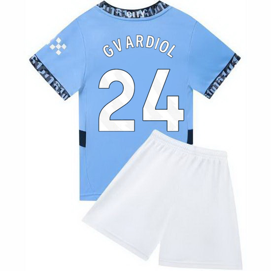24/25 Josko Gvardiol #24 Light Blue Home Youth Soccer Jersey