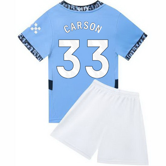 24/25 Scott Carson #33 Light Blue Home Youth Soccer Jersey