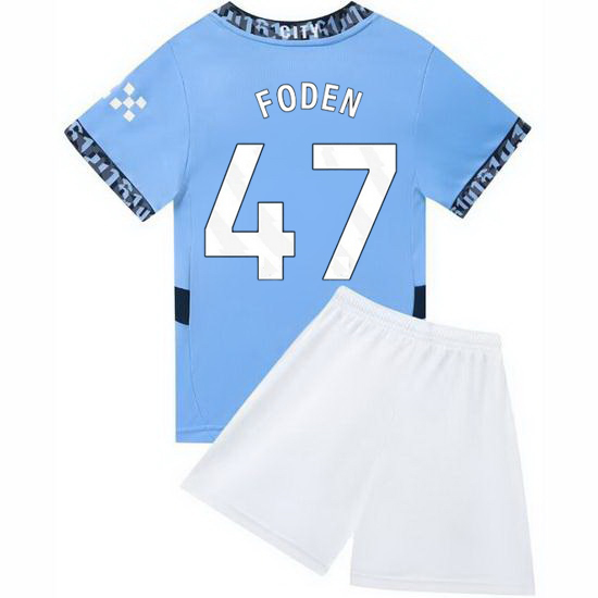24/25 Phil Foden #47 Light Blue Home Youth Soccer Jersey
