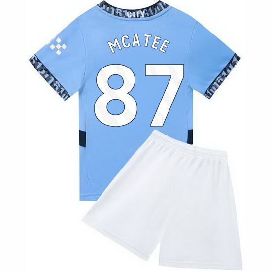 24/25 James McAtee #87 Light Blue Home Youth Soccer Jersey