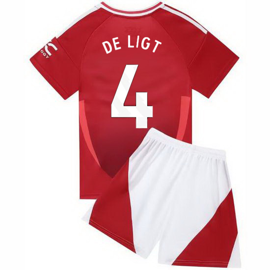 24/25 Matthijs de Ligt #4 Red Home Youth Soccer Jersey