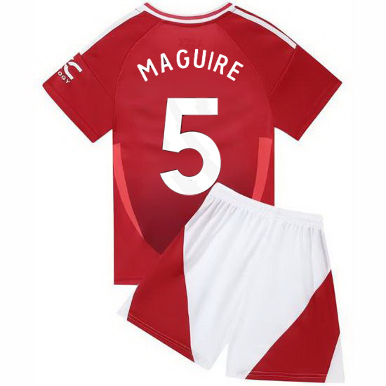 24/25 Harry Maguire #5 Red Home Youth Soccer Jersey