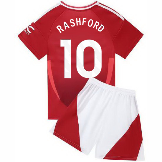 24/25 Marcus Rashford #10 Red Home Youth Soccer Jersey