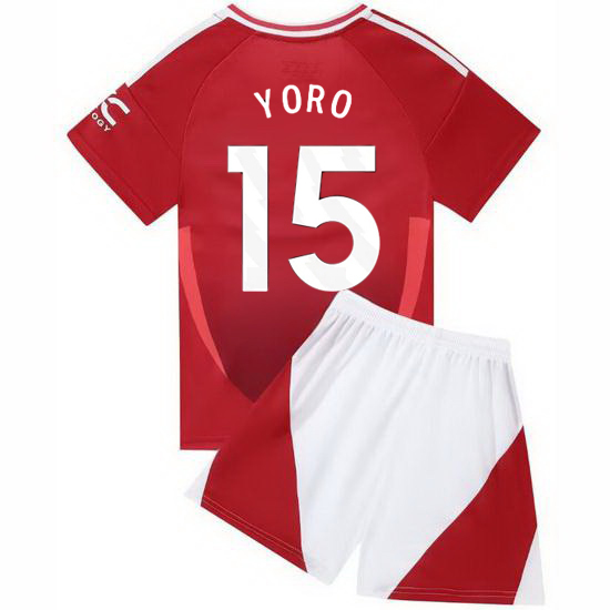 24/25 Leny Yoro #15 Red Home Youth Soccer Jersey