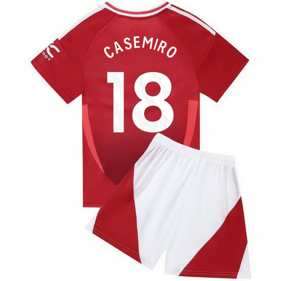 24/25 Casemiro #18 Red Home Youth Soccer Jersey
