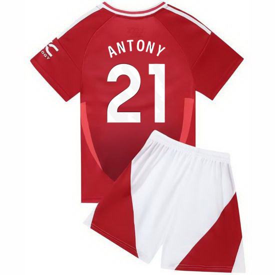 24/25 Antony #21 Red Home Youth Soccer Jersey