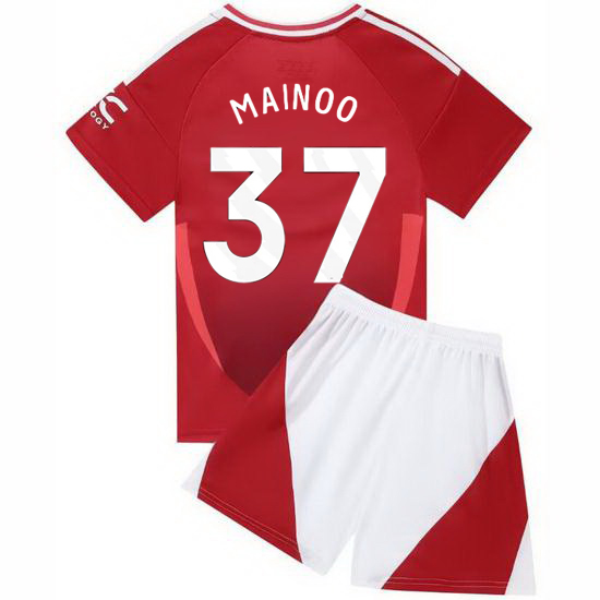 24/25 Kobbie Mainoo #37 Red Home Youth Soccer Jersey